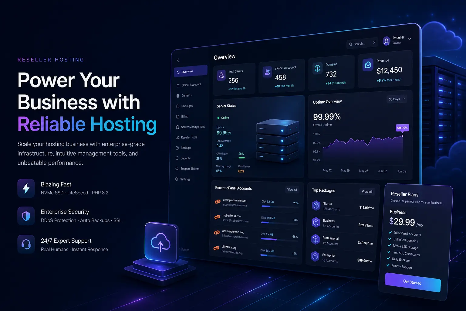 Hosting dashboard